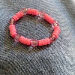 Pink Clay Bead Bracelet 🌸