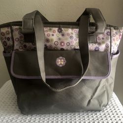 Baby Boom Gear Utility Tote - Purple Floral - 4 Pocket Organizer