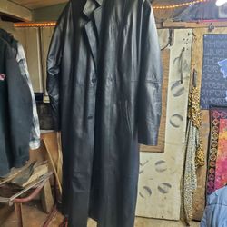 Large Leather Trench Coat