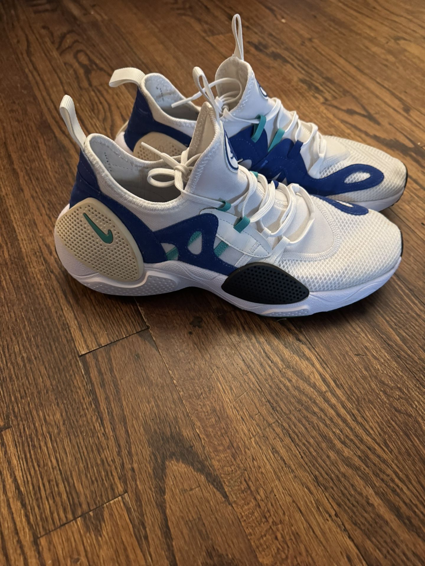 Nike Men's Huarache Edge White Blue Running Shoes Size