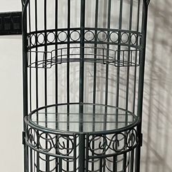Unique Rod Iron Birdcage Wine Display  