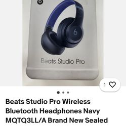 Beats Studio Pro Wireless Bluetooth Headphones Navy MQTQ3LL/A Brand New Sealed