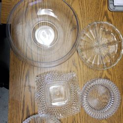 Assorted Glass candy holder seven Items