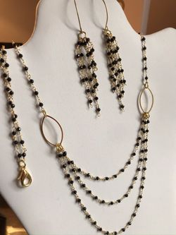 Block onyx jewelry set! Handmade
