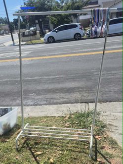 White Metal Clothing Rack
