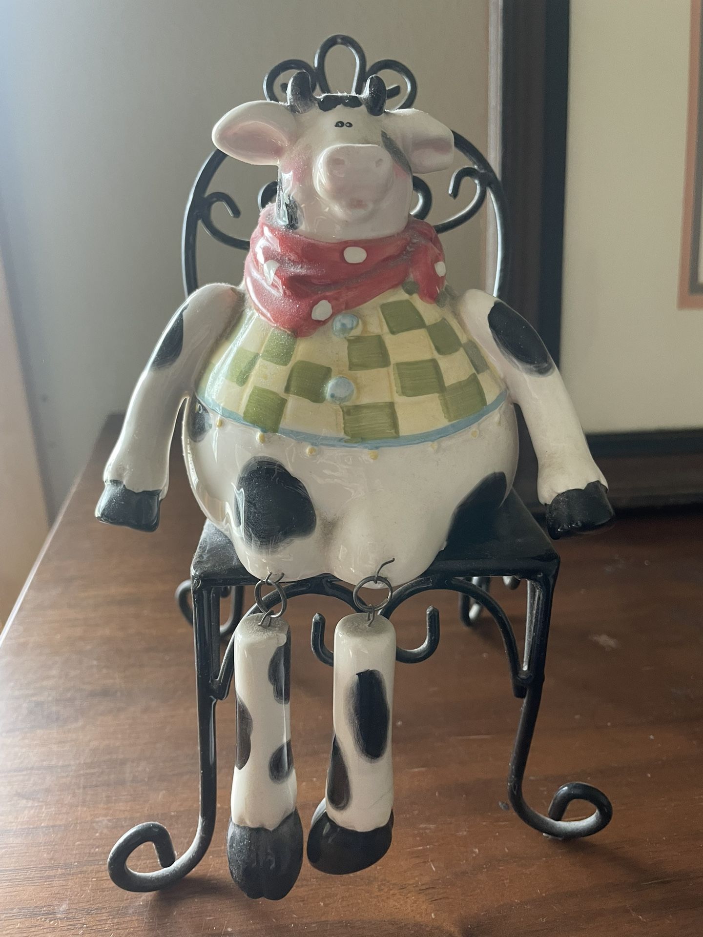 Handcrafted Whimsical Accents Country Cow