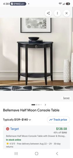Console table door entry way half moon