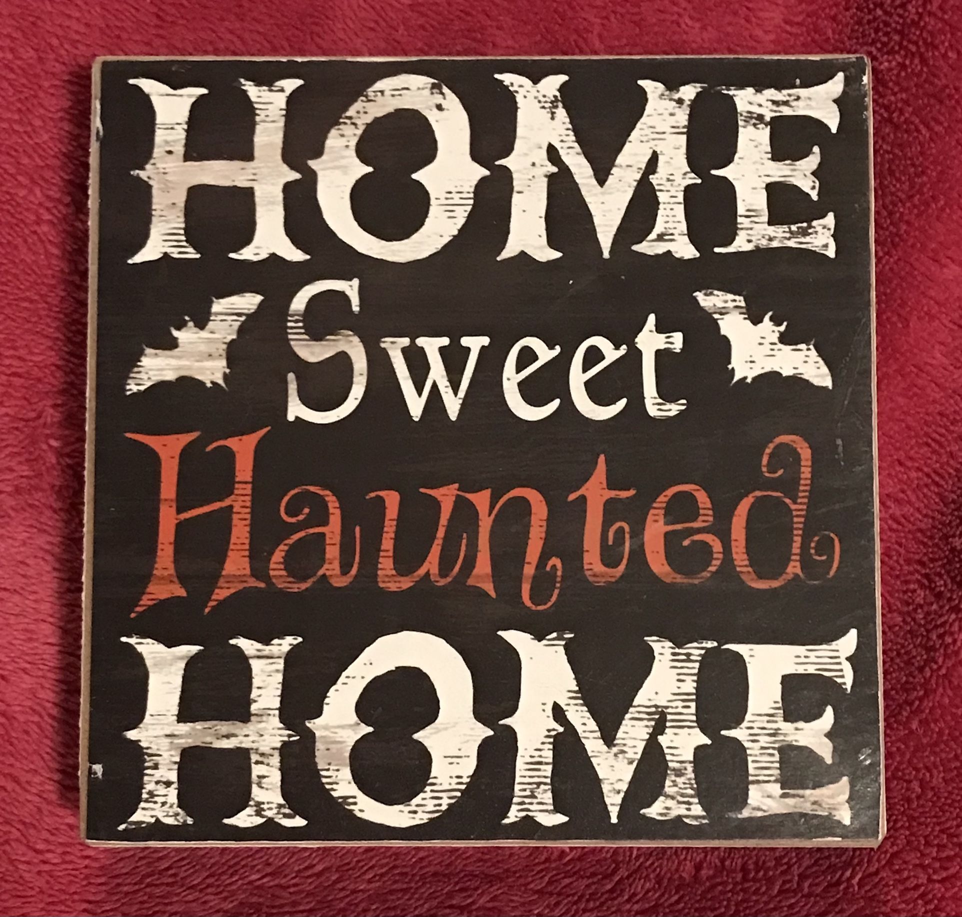 Home Sweet Haunted Home Halloween Box Sign 6” x 6” x 1.5” NEW!