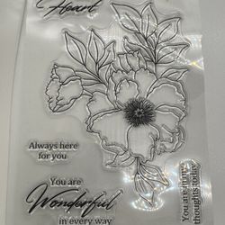 You Are Wonderful Floral Stamp