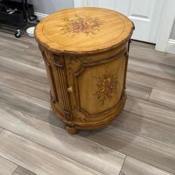 Antique Floral Bedside Table