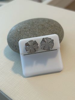 Big stud earrings premium czs silver 925