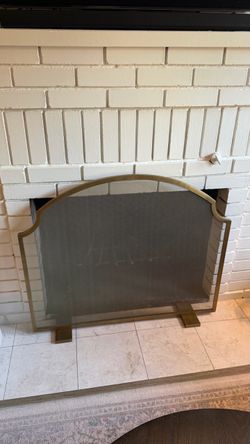 Gold brass Arched Fireplace Screen