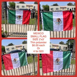 Small Mexico Flag Size 2ftx3ft Thin Polyester 