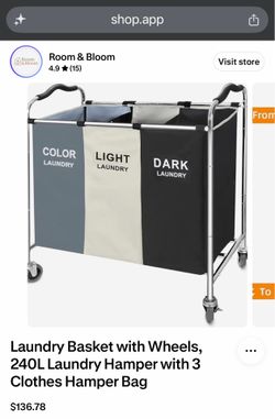 Laundry sorter with wheels