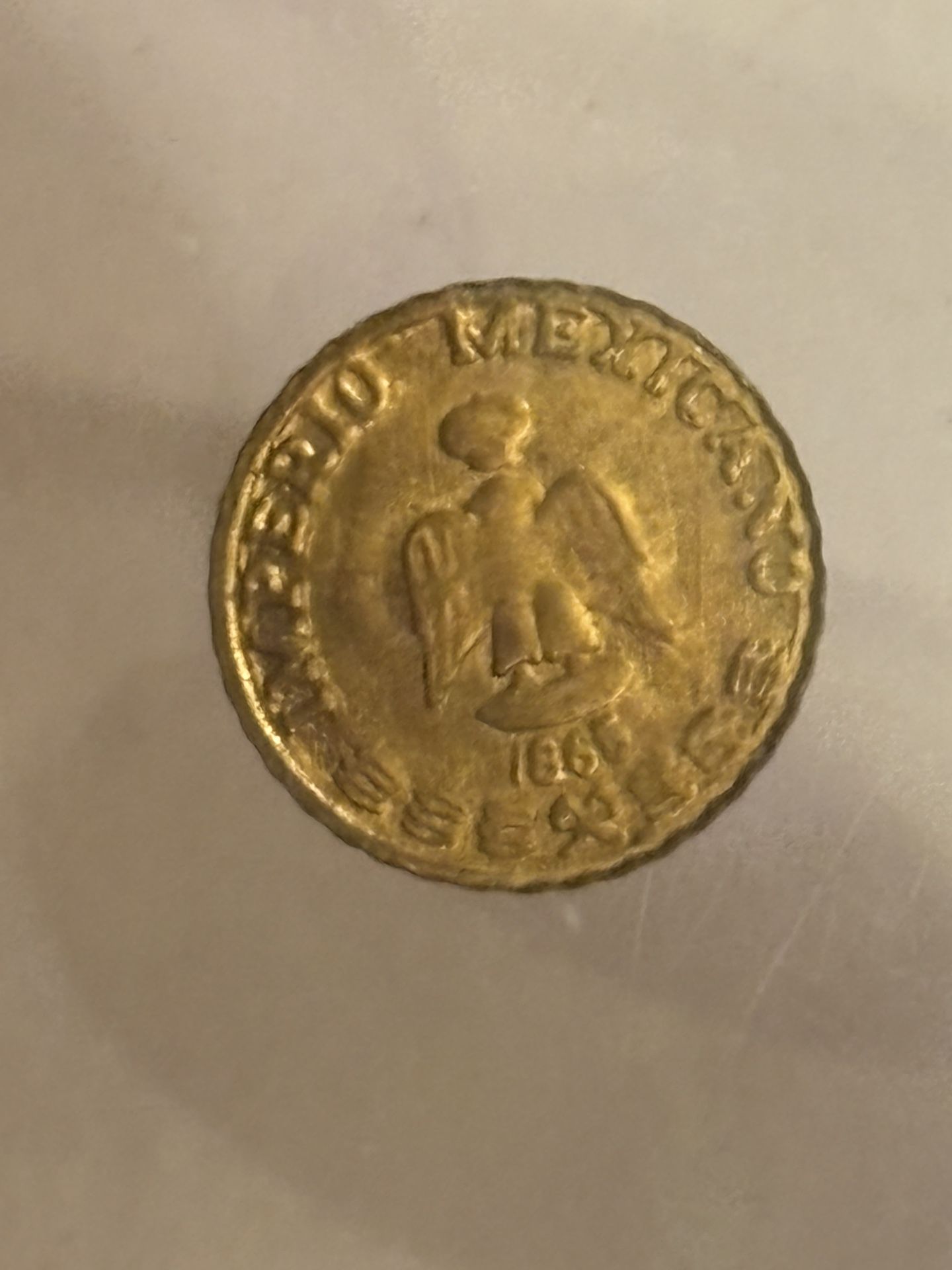 Mexican .05 Gram Gold Wedding Token-1865 Imperio Mexican Maximiliano I Gold Coin
