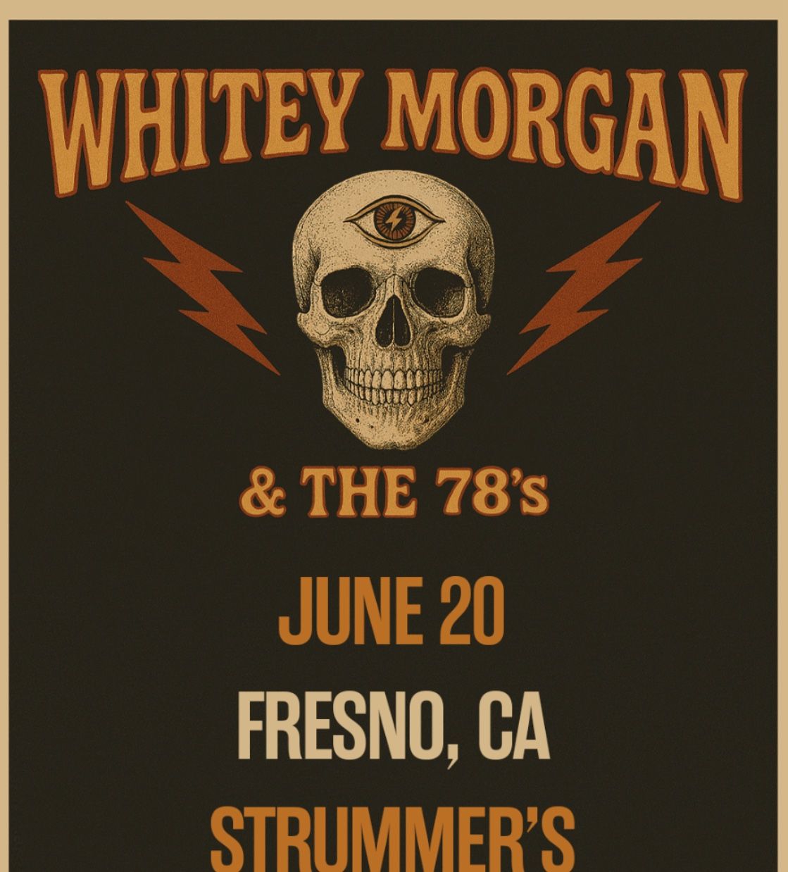 3 Tickets to Whitey Morgan & The 78s At Strummers
