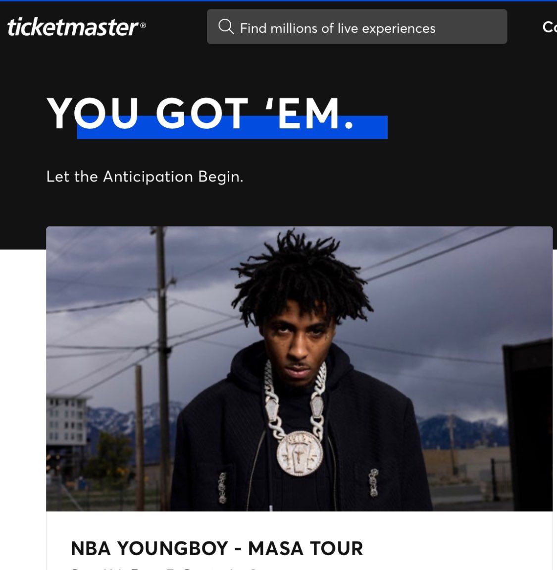 NBA YOUNG BOY TICKET MASA TOUR OAKLAND CA