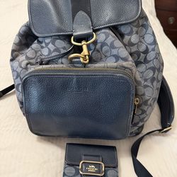 COACH backpack and wallet