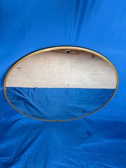 Oval Wall Mirror with Gold Frame