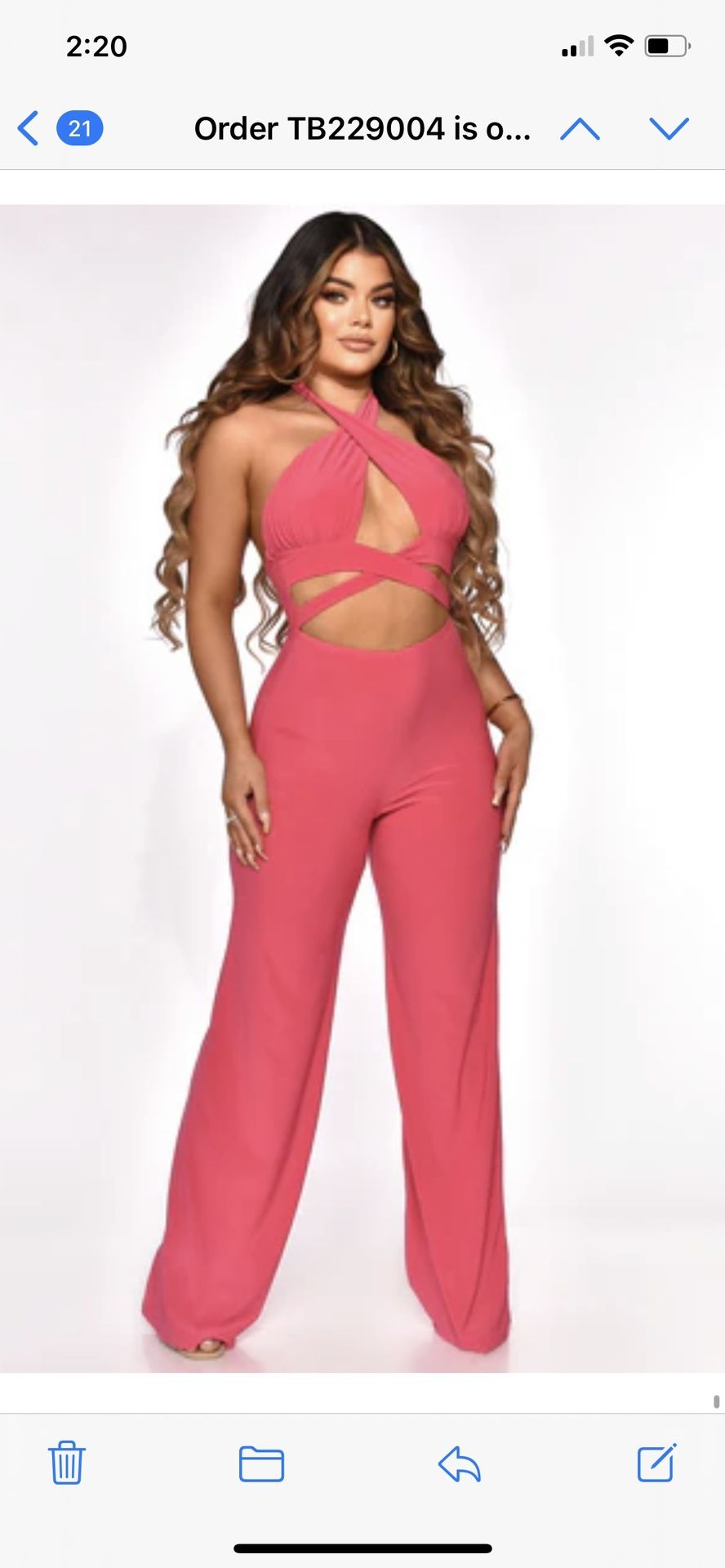 Cutout Hot Pink Jumpsuit