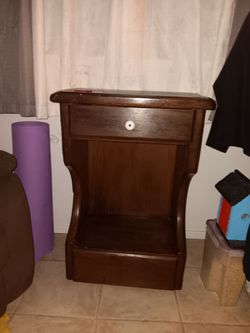 Wood Nightstand with Drawer and Open Shelf