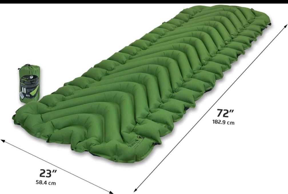 KLYMIT Static V Camping Sleeping Pad Lightweight 2.5" Thick Air Mattress Inflate