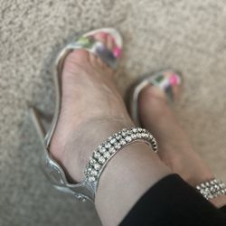 Zapatos De Tacón Color Silver 