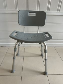 Drive Bath Chair with Back Shower Height Adjustable Legs Shower Seat Gray