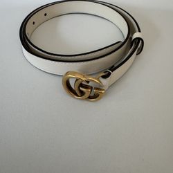 Like New Gucci GG Marmont White Cream Belt 75
