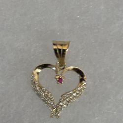 10k Real God Heart Pendant Charm 