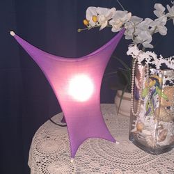 DESIGNER ACCENT TABLE LIGHT- CUSTOM MADE w/ SHEER NYLON/ SPANDEX 17 Inches by 17 Inches ONE OF A KIND by Artist!