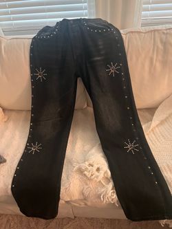 Men’s mnml black studded jeans size 34