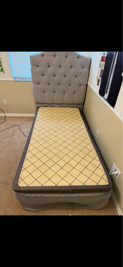 Pottery barn twin bed with box spring headboard and frame mattress included twin