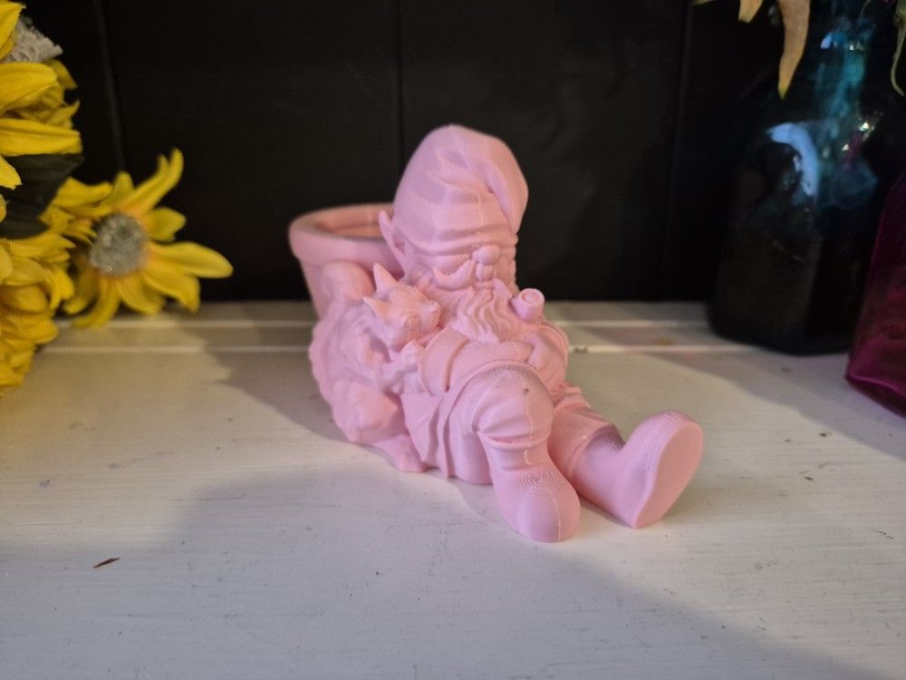 Pink Sleepy Gnome Succulent Planter