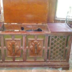 Vintage Console Record And 8 Track Player 