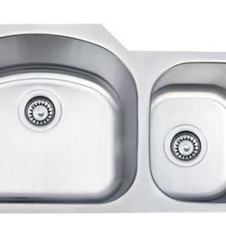 Pure Liberty Sink Double Bowl Drawn Rectangular for RV Trailer Motorhome
