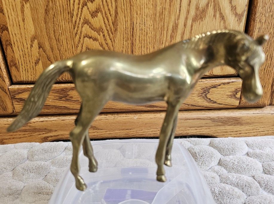 VTG BRASS HORSE FIGURINE STATUE