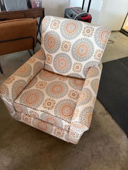 Patterned Upholstered Accent Chair