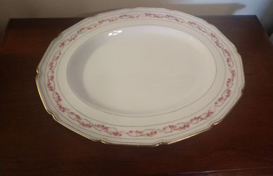 Antique Art Deco Royal Doulton Bone China Platter Decorated With Roses & Ribbons!! 15" L!!