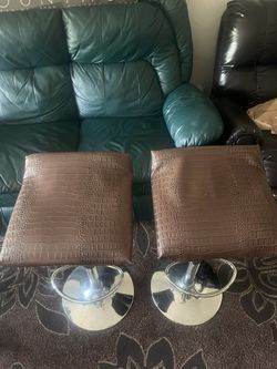Leather Alligator Bar Stools