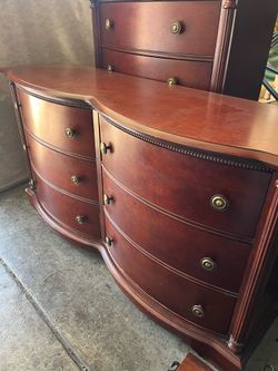 Solid wood dresser with mirror