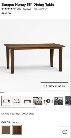 Crate And Barrel Basque 65" Dining Table