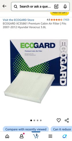 Auto cabin air filter,(2007-2012)