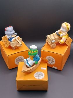 The Get Along Gang ceramic and wood figures 1984 new in box
