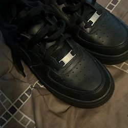 Nike Black AirForces Youth size 5.5
