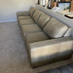 Omnia handcrafted custom full-grain leather sofa