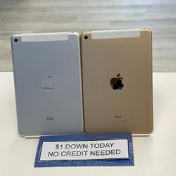 Apple iPad Mini 4- PAYMENTS AVAILABLE With $1 DOWN-NO Credit Needed 
