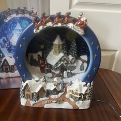 Animated Musical Christmas Church Seen With Lights 