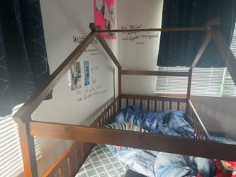 Twin size wooden bed
