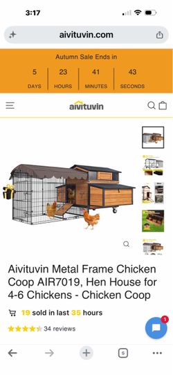 Aivituvin Metal Frame Chicken Coop AIR7019